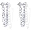 imagePAVOI 18K Gold Plated Sterling Silver Dangle Chain Earrings for Women  Cubic Zirconia Studs ampamp Earscapes EarringsWhite Gold