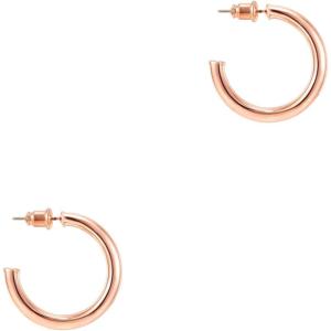 imagePAVOI 14K Gold Plated Hoop Earrings for Women  2mm Thick Infinity Hoops  Lightweight Loop Earrings Set200 Millimeters