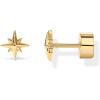 imagePAVOI 14K Gold Plated 925 Sterling Silver Posts Pair of Flat Back Stud Earrings for Women  Cartilage Helix Piercing  Heart Moon Snake Smiley Butterfly Yin and Yang North Star EarringNorth Star