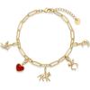 imagePAVOI 14K Gold Plated Adjustable Bracelet for Women  Twisted Bar ampamp Paperclip Charm Chain Bracelets with Moon Evil Eye Teddy Bear Heart Lock Airplane Dog Cowboy Boot Cat Cupid ampamp More  Fashion JewelryCat