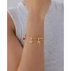 imagePAVOI 14K Gold Plated Adjustable Bracelet for Women  Twisted Bar ampamp Paperclip Charm Chain Bracelets with Moon Evil Eye Teddy Bear Heart Lock Airplane Dog Cowboy Boot Cat Cupid ampamp More  Fashion JewelryCat