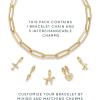 imagePAVOI 14K Gold Plated Adjustable Bracelet for Women  Twisted Bar ampamp Paperclip Charm Chain Bracelets with Moon Evil Eye Teddy Bear Heart Lock Airplane Dog Cowboy Boot Cat Cupid ampamp More  Fashion JewelryDog