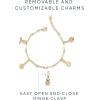 imagePAVOI 14K Gold Plated Adjustable Bracelet for Women  Twisted Bar ampamp Paperclip Charm Chain Bracelets with Moon Evil Eye Teddy Bear Heart Lock Airplane Dog Cowboy Boot Cat Cupid ampamp More  Fashion JewelryTeddy Bear