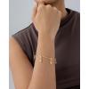 imagePAVOI 14K Gold Plated Adjustable Bracelet for Women  Twisted Bar ampamp Paperclip Charm Chain Bracelets with Moon Evil Eye Teddy Bear Heart Lock Airplane Dog Cowboy Boot Cat Cupid ampamp More  Fashion JewelryTeddy Bear