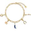 imagePAVOI 14K Gold Plated Adjustable Bracelet for Women  Twisted Bar ampamp Paperclip Charm Chain Bracelets with Moon Evil Eye Teddy Bear Heart Lock Airplane Dog Cowboy Boot Cat Cupid ampamp More  Fashion JewelryCowgirl Boot