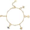 imagePAVOI 14K Gold Plated Adjustable Bracelet for Women  Twisted Bar ampamp Paperclip Charm Chain Bracelets with Moon Evil Eye Teddy Bear Heart Lock Airplane Dog Cowboy Boot Cat Cupid ampamp More  Fashion JewelryTurtle