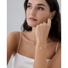imagePAVOI 14K Gold Plated Bracelet for Women  Adjustable 7Inch Sliding Ball Charm Bracelet Set with Removable Horseshoe Heart and Cubic Zirconia Charms  Trendy Gold Chain JewelryTeddy Bear