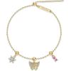 imagePAVOI 14K Gold Plated Bracelet for Women  Adjustable 7Inch Sliding Ball Charm Bracelet Set with Removable Horseshoe Heart and Cubic Zirconia Charms  Trendy Gold Chain JewelryButterfly
