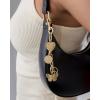 imagePAVOI 14K Gold Plated Chain Bag Charm for Handbags  Trendy Removable Motif Charms Keychain for Women  Purse Accessory GiftPeace  Love