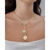 imagePAVOI 14K Gold Plated Cluster Toggle Pendant Heart Charm Necklace for Women  Chain Heart Star Gemstone Evil Eye Teardrop Cubic Zirconia Pendant Gold Charms NecklacesYellow Gold
