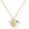 imagePAVOI 14K Gold Plated Cluster Toggle Pendant Heart Charm Necklace for Women  Chain Heart Star Gemstone Evil Eye Teardrop Cubic Zirconia Pendant Gold Charms NecklacesYellow Gold