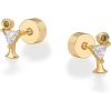 imagePAVOI 14K Gold Plated Dainty Flat Back Earrings for Women  Hypoallergenic Sterling Silver Posts Helix Cartilage Piercing Jewelry  Emoji Motif Bow Celestial Flatback Gold Stud Earrings Screw BackMartini