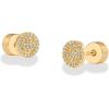 imagePAVOI 14K Gold Plated Dainty Flat Back Earrings for Women  Hypoallergenic Sterling Silver Posts Helix Cartilage Piercing Jewelry  Emoji Motif Bow Celestial Flatback Gold Stud Earrings Screw BackSmiley