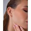 imagePAVOI 14K Gold Plated Dainty Flat Back Earrings for Women  Hypoallergenic Sterling Silver Posts Helix Cartilage Piercing Jewelry  Emoji Motif Bow Celestial Flatback Gold Stud Earrings Screw BackClover
