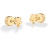 imagePAVOI 14K Gold Plated Dainty Flat Back Earrings for Women  Hypoallergenic Sterling Silver Posts Helix Cartilage Piercing Jewelry  Emoji Motif Bow Celestial Flatback Gold Stud Earrings Screw BackClover