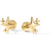 imagePAVOI 14K Gold Plated Dainty Flat Back Earrings for Women  Hypoallergenic Sterling Silver Posts Helix Cartilage Piercing Jewelry  Emoji Motif Bow Celestial Flatback Gold Stud Earrings Screw BackSparkle