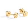 imagePAVOI 14K Gold Plated Dainty Flat Back Earrings for Women  Hypoallergenic Sterling Silver Posts Helix Cartilage Piercing Jewelry  Emoji Motif Bow Celestial Flatback Gold Stud Earrings Screw BackFlower