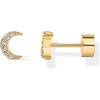 imagePAVOI 14K Gold Plated Dainty Flat Back Earrings for Women  Hypoallergenic Sterling Silver Posts Helix Cartilage Piercing Jewelry  Emoji Motif Bow Celestial Flatback Gold Stud Earrings Screw BackMoon
