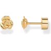 imagePAVOI 14K Gold Plated Dainty Flat Back Earrings for Women  Hypoallergenic Sterling Silver Posts Helix Cartilage Piercing Jewelry  Emoji Motif Bow Celestial Flatback Gold Stud Earrings Screw BackRose