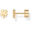 imagePAVOI 14K Gold Plated Dainty Flat Back Earrings for Women  Hypoallergenic Sterling Silver Posts Helix Cartilage Piercing Jewelry  Emoji Motif Bow Celestial Flatback Gold Stud Earrings Screw BackClover