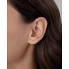 imagePAVOI 14K Gold Plated Dainty Flat Back Earrings for Women  Hypoallergenic Sterling Silver Posts Helix Cartilage Piercing Jewelry  Emoji Motif Bow Celestial Flatback Gold Stud Earrings Screw BackMoon