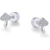 imagePAVOI 14K Gold Plated Dainty Flat Back Earrings for Women  Hypoallergenic Sterling Silver Posts Helix Cartilage Piercing Jewelry  Emoji Motif Bow Celestial Flatback Gold Stud Earrings Screw BackMushroom
