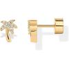 imagePAVOI 14K Gold Plated Dainty Flat Back Earrings for Women  Hypoallergenic Sterling Silver Posts Helix Cartilage Piercing Jewelry  Emoji Motif Bow Celestial Flatback Gold Stud Earrings Screw BackPalm Tree