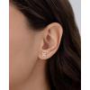 imagePAVOI 14K Gold Plated Stud Earrings for Women  Dainty Gold 4 Stone Marquise Floral Studs Bridal Wedding Earrings Cubic ZirconiaWhite Gold
