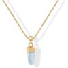 imagePAVOI Gemstone Gold Charm Necklace for Women  14K Gold Plated Adjustable Chain Dainty Pendant Gemstone Necklaces with Cute Charms Set  Hypoallergenic Trendy Healing Crystal PendantsYellow Gold