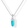 imagePAVOI Gemstone Gold Charm Necklace for Women  14K Gold Plated Adjustable Chain Dainty Pendant Gemstone Necklaces with Cute Charms Set  Hypoallergenic Trendy Healing Crystal PendantsWhite Gold