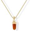imagePAVOI Gemstone Gold Charm Necklace for Women  14K Gold Plated Adjustable Chain Dainty Pendant Gemstone Necklaces with Cute Charms Set  Hypoallergenic Trendy Healing Crystal PendantsYellow Gold