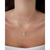 imagePAVOI Gemstone Gold Charm Necklace for Women  14K Gold Plated Adjustable Chain Dainty Pendant Gemstone Necklaces with Cute Charms Set  Hypoallergenic Trendy Healing Crystal PendantsWhite Gold