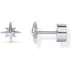 imagePAVOI 14K Gold Plated 925 Sterling Silver Posts Pair of Flat Back Stud Earrings for Women  Cartilage Helix Piercing  Heart Moon Snake Smiley Butterfly Yin and Yang North Star EarringNorth Star