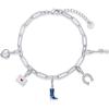 imagePAVOI 14K Gold Plated Adjustable Bracelet for Women  Twisted Bar ampamp Paperclip Charm Chain Bracelets with Moon Evil Eye Teddy Bear Heart Lock Airplane Dog Cowboy Boot Cat Cupid ampamp More  Fashion JewelryCowgirl Boot