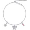 imagePAVOI 14K Gold Plated Bracelet for Women  Adjustable 7Inch Sliding Ball Charm Bracelet Set with Removable Horseshoe Heart and Cubic Zirconia Charms  Trendy Gold Chain JewelryButterfly