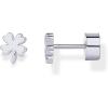 imagePAVOI 14K Gold Plated Dainty Flat Back Earrings for Women  Hypoallergenic Sterling Silver Posts Helix Cartilage Piercing Jewelry  Emoji Motif Bow Celestial Flatback Gold Stud Earrings Screw BackClover