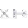 imagePAVOI 14K Gold Plated Stud Earrings for Women  Dainty Gold 4 Stone Marquise Floral Studs Bridal Wedding Earrings Cubic ZirconiaWhite Gold