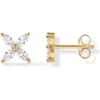 imagePAVOI 14K Gold Plated Stud Earrings for Women  Dainty Gold 4 Stone Marquise Floral Studs Bridal Wedding Earrings Cubic ZirconiaYellow Gold