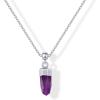 imagePAVOI Gemstone Gold Charm Necklace for Women  14K Gold Plated Adjustable Chain Dainty Pendant Gemstone Necklaces with Cute Charms Set  Hypoallergenic Trendy Healing Crystal PendantsWhite Gold