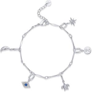 imagePAVOI 14K Gold Plated Adjustable Bracelet for Women  Twisted Bar ampamp Paperclip Charm Chain Bracelets with Moon Evil Eye Teddy Bear Heart Lock Airplane Dog Cowboy Boot Cat Cupid ampamp More  Fashion JewelryTurtle
