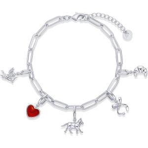imagePAVOI 14K Gold Plated Adjustable Bracelet for Women  Twisted Bar ampamp Paperclip Charm Chain Bracelets with Moon Evil Eye Teddy Bear Heart Lock Airplane Dog Cowboy Boot Cat Cupid ampamp More  Fashion JewelryCat