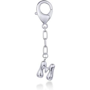 imagePAVOI 14K Gold Plated Bubble Letter Bag Charm for Handbags  Gold Initial Letter Keychain for Women  Chunky Purse Charm GiftM