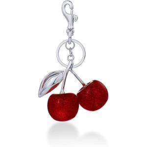 imagePAVOI 14K Gold Plated Heart ampamp Cherry Bag Charm for Handbags  Chunky Charm for Purse ampamp Totes  Trendy Gold Keychain for WomenCherry