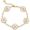 imagePAVOI 14K Gold Plated Clover Bracelets for Women  Flower Four Leaf Clover Bracelet  Mother of Pearl ampamp Onyx Gemstone Lucky Flower Design  Adjustable Trendy Jewelry GiftsYellow Gold