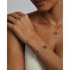 imagePAVOI 14K Gold Plated Clover Bracelets for Women  Flower Four Leaf Clover Bracelet  Mother of Pearl ampamp Onyx Gemstone Lucky Flower Design  Adjustable Trendy Jewelry GiftsWhite Gold