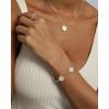 imagePAVOI 14K Gold Plated Clover Bracelets for Women  Flower Four Leaf Clover Bracelet  Mother of Pearl ampamp Onyx Gemstone Lucky Flower Design  Adjustable Trendy Jewelry GiftsWhite Gold