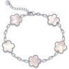 imagePAVOI 14K Gold Plated Clover Bracelets for Women  Flower Four Leaf Clover Bracelet  Mother of Pearl ampamp Onyx Gemstone Lucky Flower Design  Adjustable Trendy Jewelry GiftsWhite Gold