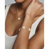 imagePAVOI 14K Gold Plated Clover Bracelets for Women  Flower Four Leaf Clover Bracelet  Mother of Pearl ampamp Onyx Gemstone Lucky Flower Design  Adjustable Trendy Jewelry GiftsYellow Gold