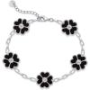 imagePAVOI 14K Gold Plated Clover Bracelets for Women  Flower Four Leaf Clover Bracelet  Mother of Pearl ampamp Onyx Gemstone Lucky Flower Design  Adjustable Trendy Jewelry GiftsWhite Gold