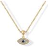 imagePAVOI 14K Gold Plated Religious Dainty Necklace with Charms  Adjustable Chain Gold Charm Necklace for Women  Small Spiritual Removable Pendants  Cute Cross Star of David Evil Eye Jewelry GiftsYellow Gold